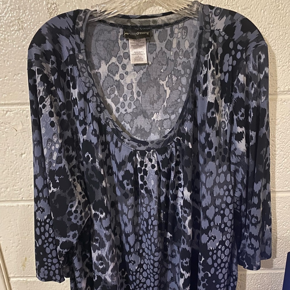Animal Print Top with Scoop Neck